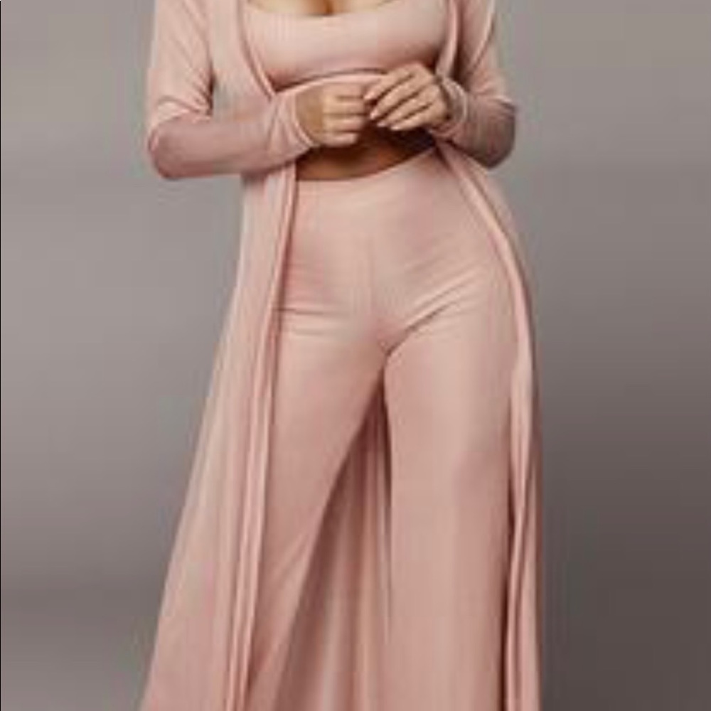 3 Piece Spaghetti Strap Crop Top, Pant, Cardigan - Picture 11 of 11